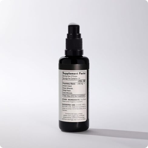 بلسك - قطرات معدنية من راتنج شيلاجيت الهيمالايا | نقي، طبيعي، عضوي | يحتوي على حمض الفولفيك والمعادن النزرة | 2 أونصة سائلة (عبوتين) in Kuwait