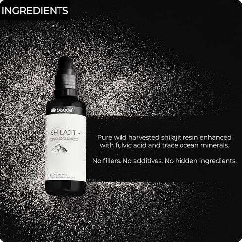 بلسك - قطرات معدنية من راتنج شيلاجيت الهيمالايا | نقي، طبيعي، عضوي | يحتوي على حمض الفولفيك والمعادن النزرة | 2 أونصة سائلة (3 عبوات) in Kuwait