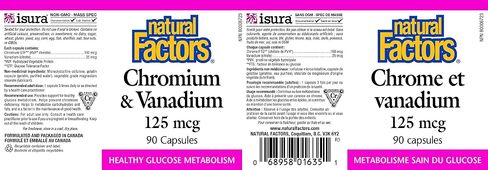 Natural Factors, الكروم والفاناديوم 125 ميكروجرام، يدعم التمثيل الغذائي الصحي، 90 كبسولة in Saudi Arabia