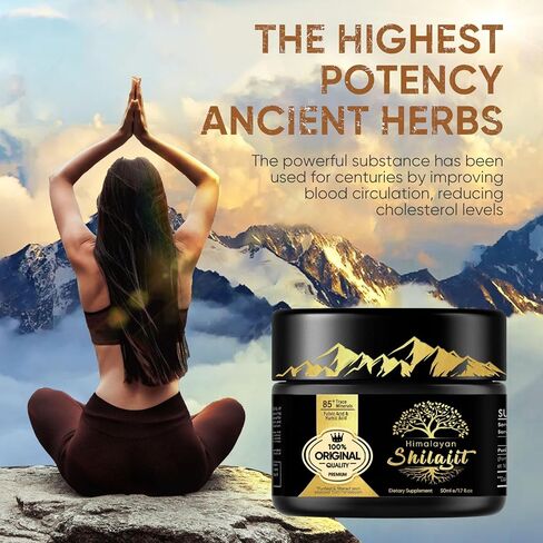 500mg Shilajit Pure Himalayan Organic Resin, 85+ Trace Minerals Complex for Focus & Energy, Immune Support, Overall Health - 50 Grams (2-3 Month Supply) in Kuwait