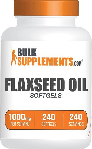 BULKSUPPLEMENTS.COM كبسولات زيت بذور الكتان - مكمل أوميغا 3، مكمل بذور الكتان، كبسولات هلامية زيت بذور الكتان 1000 مجم - حبوب زيت بذور الكتان، خالية من الغلوتين، 1 كبسولة هلامية لكل وجبة، 240 كبسولة هلامية in Saudi Arabia
