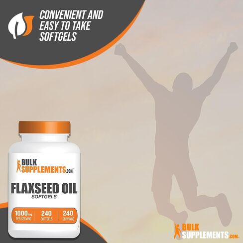 BULKSUPPLEMENTS.COM كبسولات زيت بذور الكتان - مكمل أوميغا 3، مكمل بذور الكتان، كبسولات هلامية زيت بذور الكتان 1000 مجم - حبوب زيت بذور الكتان، خالية من الغلوتين، 1 كبسولة هلامية لكل وجبة، 240 كبسولة هلامية in Saudi Arabia