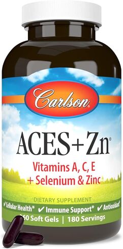 كارلسون - ACES + Zn، فيتامينات A وC وE + السيلينيوم والزنك، دعم الغدة الدرقية، فيتامينات متعددة مع الزنك، الصحة الخلوية ودعم المناعة، فيتامينات السيلينيوم المتعددة، مضادات الأكسدة، 360 كبسولة هلامية in Saudi Arabia
