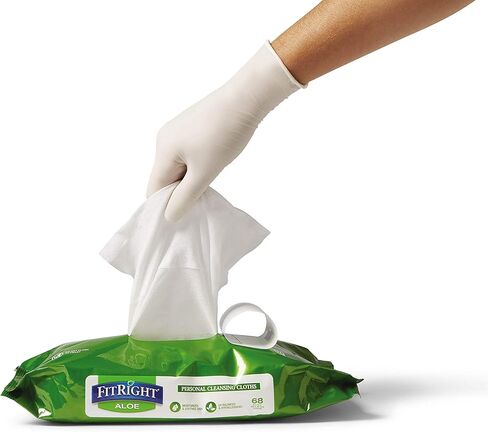 مناديل قماشية للتنظيف الشخصي من ميدلاين فيت رايت ألو، معطرة، عبوة من 48 قطعة، مناديل مبللة كبيرة للكبار مقاس 8 × 12 بوصة in Kuwait