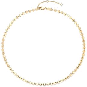 MEVECCO Dainty Evil Eye Protection Necklace,14K Gold Plated Cute Delicate Handmade Tiny Bead Necklace for Women
