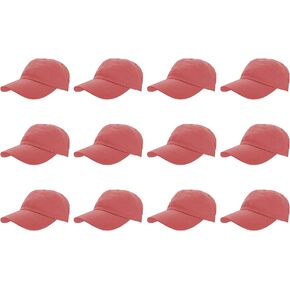 Gelante Baseball Caps Hats 100% Cotton Plain Blank Adjustable Size Wholesale Bulk of 12 Pack