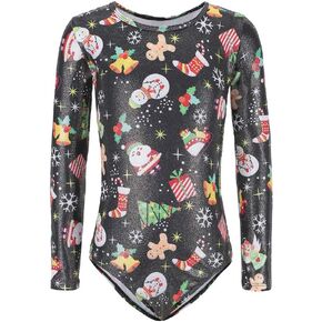 Ukyzddio Christmas Gymnastic Leotards for Girl Long Sleeve Athletic Dance Bodysuit Outfit in Saudi Arabia