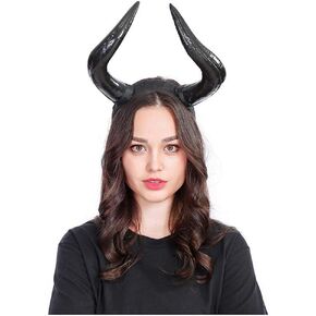Qhome Handmade Halloween Costume Bulls Horns Headband Taurus Pointed Fight Minotaur Ox Horn Headpiece Cosplay
