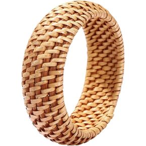 HEIDKRUEGER Rattan Bracelet For Women Girls Handmade Lightweight Straw Wicker Braid Woven Bangle Bracelet Summer Statement Chunky Bracelet (Fine B) in Kuwait