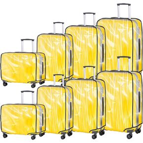 Reginary 8 Pieces Clear Luggage Cover PVC Suitcase Cover Protector Waterproof Cover for Luggage Spinner Wheels Suitcase (20 Inches, 24 Inches, 28 Inches, 30 Inches)