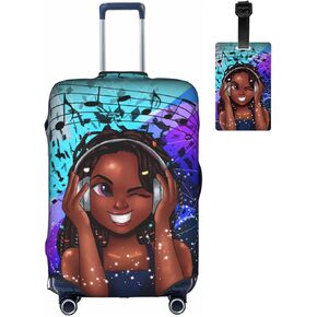 Dudietry Travel Luggage Cover Suitcase Protector Washable Baggage Covers With Concealed Zipper Suitable For 18-32 Inch Medium African American Black Girl