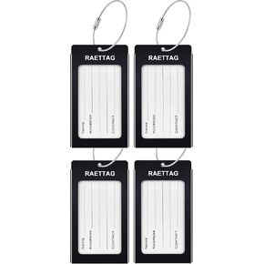 WeBravery Luggage Tags Metal Suitcase Tags Travel Bag ID Identifier Luggage Tag (Red 6-Pack)