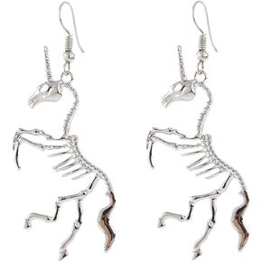 KaFu Unique Vintage punk stainless steel Silver Unicorn Stud Earrings for Women Girls Personality Hypoallergenic gothic skull Unicorn Skeleton Earrings Gifts for Daughter Birthday Party in Kuwait