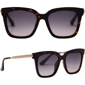 DIFF Bella Designer Square Oversized Sunglasses for Women UV400 Protection, Tortoise trendy fashion colors