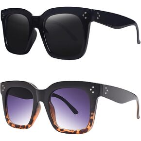 TAOTAOQI Vintage Women Oversized Sunglasses Designer Luxury Square Sun Glasses UV400 Protection Flat Lens