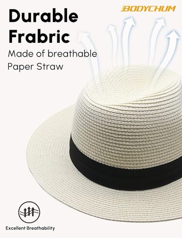 Womens Sun Straw Hat Beach Panama Hat UPF50 Foldable Packable Wide Brim Hat for Travel in Kuwait