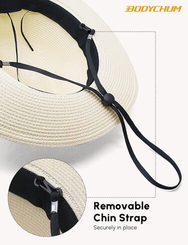Womens Sun Straw Hat Beach Panama Hat UPF50 Foldable Packable Wide Brim Hat for Travel in Kuwait