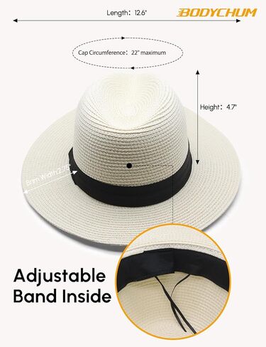 Womens Sun Straw Hat Beach Panama Hat UPF50 Foldable Packable Wide Brim Hat for Travel in Kuwait