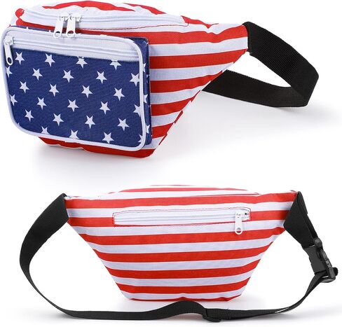 American Flag Fanny Pack Waist Bag Red White and Blue Headband Wristband Socks USA Sunglasses for Women Men Patriotic Outfits Labor Day Independence Celebration Party 4th of July Accessories in Saudi Arabia