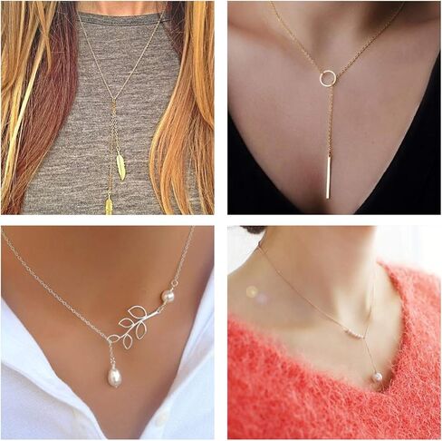 TAMHOO 20 جهاز كمبيوتر شخصى متعددة DIY الطبقات قلادة قلادة للنساء مع عملة مثير القمر ستار متعدد الطبقات سلسلة قلادة Y القلائد مجموعة قابل للتعديل الذهب والفضة شريط قلادة Y قلادة للمراهقات الفتيات النساء in Kuwait