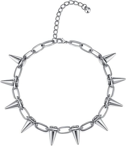 Reaowazo Spike Chokers for Women Girls Choker Goth Necklaces Mens Chain Choker Collar Punk Streetwear Handmade Adjustable Vintage Rivet Jewelry in Kuwait