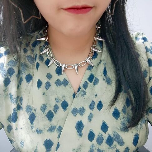 Reaowazo Spike Chokers for Women Girls Choker Goth Necklaces Mens Chain Choker Collar Punk Streetwear Handmade Adjustable Vintage Rivet Jewelry in Kuwait