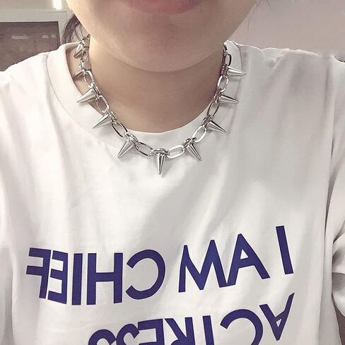 Reaowazo Spike Chokers for Women Girls Choker Goth Necklaces Mens Chain Choker Collar Punk Streetwear Handmade Adjustable Vintage Rivet Jewelry in Kuwait