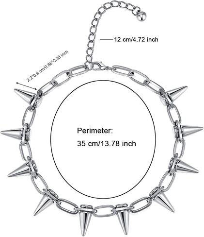 Reaowazo Spike Chokers for Women Girls Choker Goth Necklaces Mens Chain Choker Collar Punk Streetwear Handmade Adjustable Vintage Rivet Jewelry in Kuwait