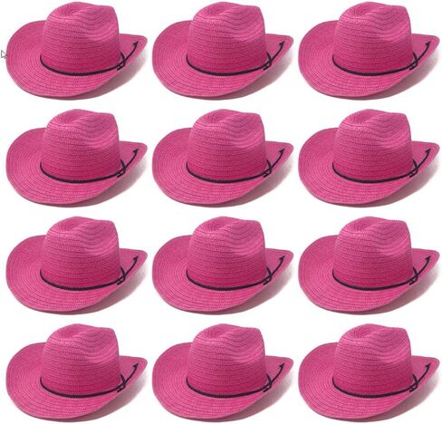 12 & 72 Piece Straw Cowboy Hats - 24" Western Style Hats for Men & Women - Straw Hats for Country Concerts & Parties in Kuwait