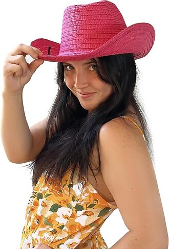 12 & 72 Piece Straw Cowboy Hats - 24" Western Style Hats for Men & Women - Straw Hats for Country Concerts & Parties in Kuwait