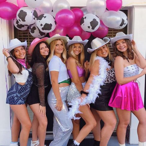 White Light Up Cowgirl Hat with Glasses - Space Cowboy Hat For Women - Halloween Disco Rodeo Party Hats Costume Accessories in Kuwait