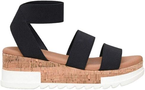 صندل نسائي من CUSHIONAIRE Naomi Cork Wedge + متوفر بعرض واسع in Kuwait