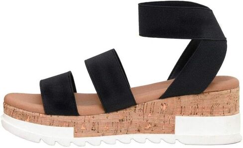 صندل نسائي من CUSHIONAIRE Naomi Cork Wedge + متوفر بعرض واسع in Kuwait