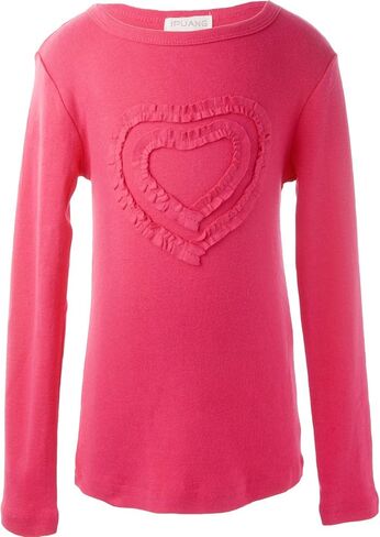 Ipuang Girls' Heart-Shaped Long Sleeve T-Shirt in Saudi Arabia