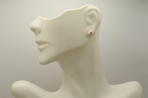 14K Solid Gold Lined Button Disc Small Stud Earrings - With Gold Butterfly Backings Closure - Dainty Small Stud Earrings For Women And Kids in Saudi Arabia