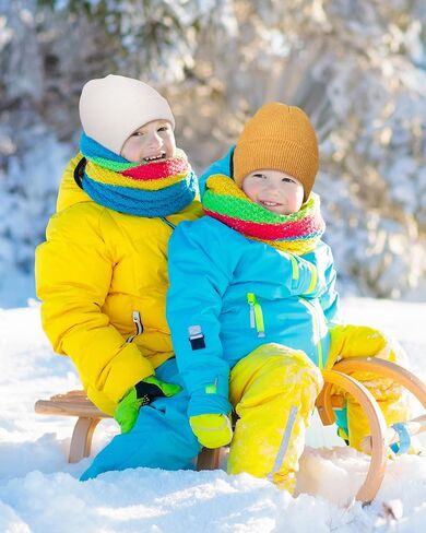 Toulite 24 Pcs Kids Winter Beanies Warm Cold Weather Hats Knitted Beanie Cap Solid Color for Boy Girl Children School Outdoor in Saudi Arabia