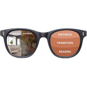 OuShiun Photochromic Progressive Multifocus Reading Glasses Blue Light Blocking Computer Eyeglasses for Women