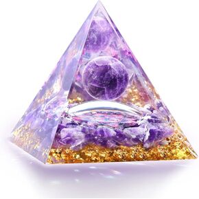 RUOJAS Orgone الهرم الشفاء الكريستالي التأمل مولد الطاقة الإيجابية الكوارتز الوردي، تعزيز الثروة والازدهار