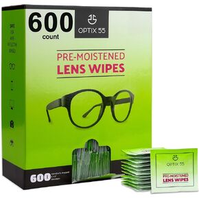 مناديل مبللة للتنظيف بعدسات أوبتكس 55 - 600 قطعة - تنظف النظارات الشمسية وعدسات الكاميرا والإلكترونية بسرعة وكفاءة - للسفر - بواسطة أوبتيكس 55 in Kuwait