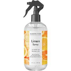 بخاخ الكتان النقي ماجستيك | جميع العطور الطبيعية | رذاذ للوسائد والفراش والملاءات والملابس | معطر الغرف | زيوت الليمون واليوسفي وزهر البرتقال | للنساء والرجال | 7 أونصة سائلة in Kuwait