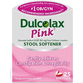دولكولاكس منعم البراز الوردي، دوكوسات الصوديوم، 100 ملغ من أقراص الجل الناعمة، 25 قرصًا in Kuwait