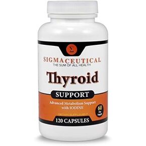 Sigmaceutical Thyroid Support for Women - Zinc & Selenium Supplement - Iodine Supplement - Ashwagandha & Kelp Supplement - 60 Capsules