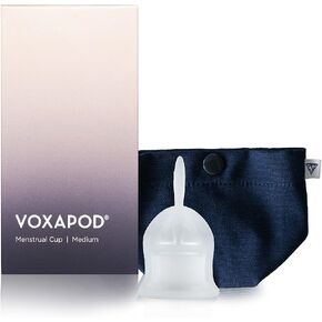 كوب الحيض VOXAPOD مقاس كبير مع حافظة - #1 كوب نشط - يمكن ارتداؤه لمدة 12 ساعة - أكثر راحة، سهل الإزالة، مانع للتسرب - كوب قابل لإعادة الاستخدام من السيليكون الطبي - تدفق كثيف in Kuwait