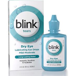 Blink Tears Lubricating Eye Drops, 1 fl oz (30 mL) Eye Care for Mild to Moderate Dry Eyes, Hyaluronate for Boosting Hydration, Moisturizing & Soothing Eye Drops for Dry Eyes in Kuwait