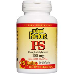 Natural Factors, فوسفاتيديل سيرين، دعم الذاكرة والتركيز ووظائف الدماغ، خالي من الصويا والغلوتين، 120 كبسولة هلامية in Kuwait