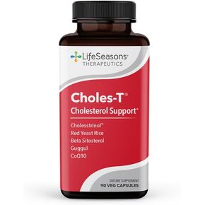 LifeSeasons - Choles-T - Cholesterol Support Supplement - Promotes Healthy Heart & Liver Function - Maintains Normal Levels - Red Yeast Rice, CoQ10, Guggul & Phytosterols - 180 Capsules