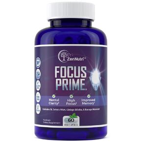 مكمل التركيز Prime ZenNutri Focus للبالغين | ملحق منشط الذهن لتعزيز الدماغ | مكملات الدماغ للذاكرة والتركيز | ملحق دعم الدماغ نوتروبيكس | مكملات ضباب الدماغ - عدد 60 in Kuwait