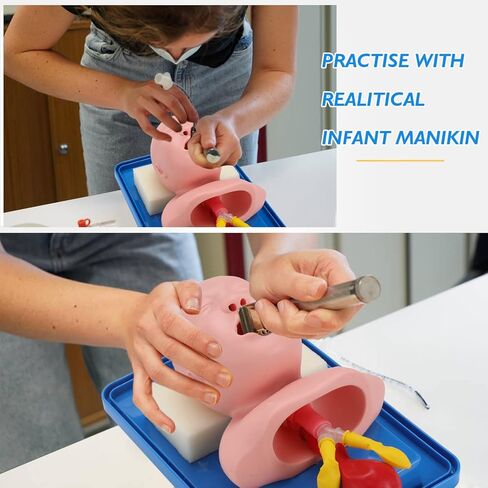 faruijie Tracheal Intubation Infant Simulator - Baby Manikin for Oral/Nasal Intubation Suction, Airway Managment Teaching Aid with Endotracheal Tube for Science Lab Study in Saudi Arabia