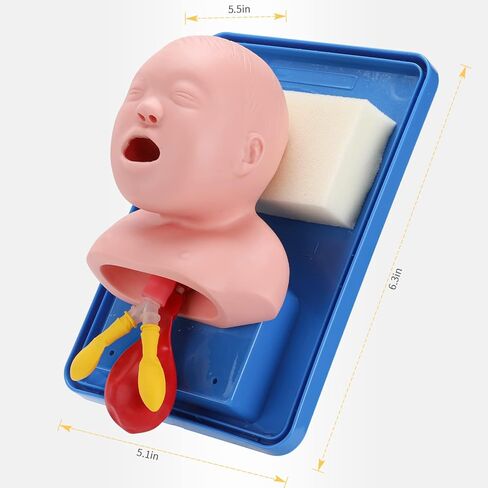 faruijie Tracheal Intubation Infant Simulator - Baby Manikin for Oral/Nasal Intubation Suction, Airway Managment Teaching Aid with Endotracheal Tube for Science Lab Study in Saudi Arabia