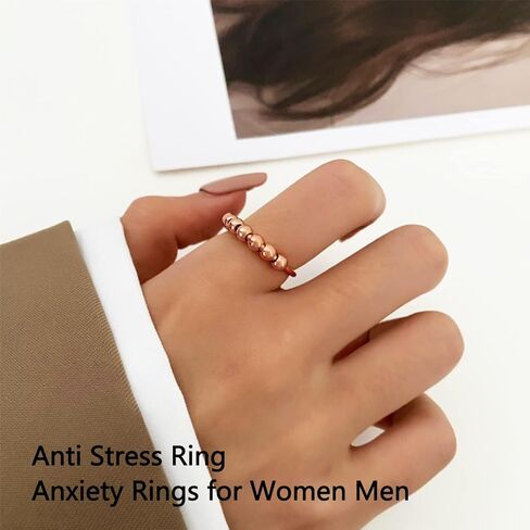 SpiritEvo قلادة التنفس اليقظ مع حلقة القلق، سلسلتين قويتين وحقيبة مخملية، قلادة القلق لتخفيف التوتر، هدايا التأمل، أداة تهدئة، تمارين التنفس in Kuwait